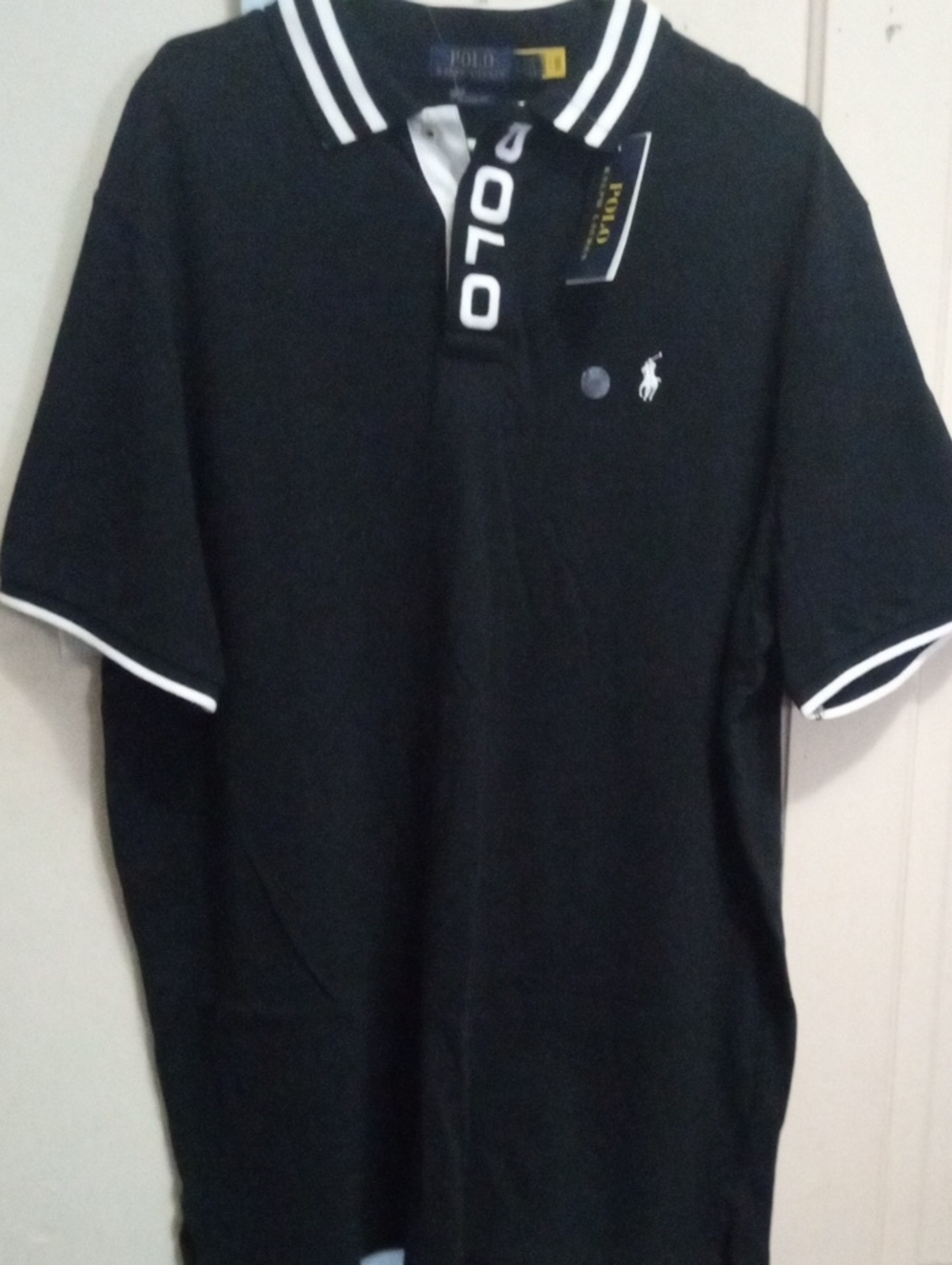Nwt Polo By Ralph Lauren Xxl Black And White Embroidered Rugby Shirt With Tags🔥
